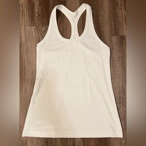 Lululemon White Cool Racerback tank hip-length sz 8